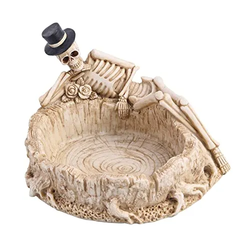 arythe Skull Ashtray Spooky Resin Halloween Decoration Desktop Ornament Collection