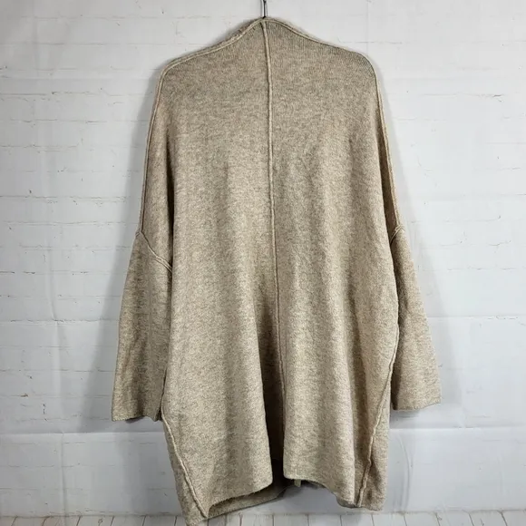 ATM Anthony Thomas Melillo Wool Blend Oversized Slouchy Cardigan Oatmeal Large