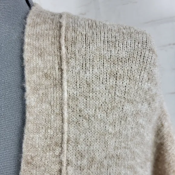 ATM Anthony Thomas Melillo Wool Blend Oversized Slouchy Cardigan Oatmeal Large