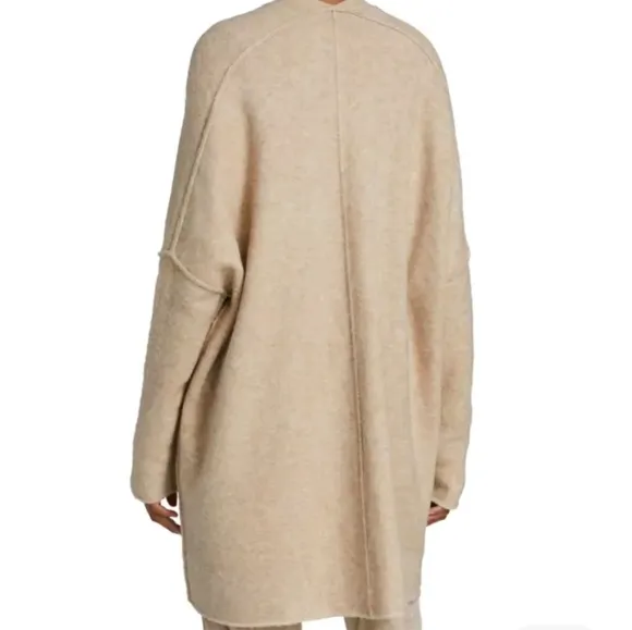 ATM Anthony Thomas Melillo Wool Blend Oversized Slouchy Cardigan Oatmeal Large