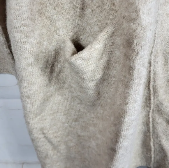 ATM Anthony Thomas Melillo Wool Blend Oversized Slouchy Cardigan Oatmeal Large