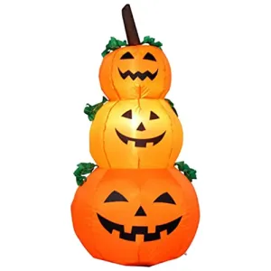 ATORSE Halloween Air Inflatable Pumpkin Ghost LED Light Outdoor Yard Party Decor Three Pumpkins