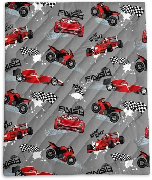 Axolotl Racing Car Lightweight Travel Blanket,Cooling Red Car Printed Camping Blanket,Boys Extremly Gaming Packable Portable Outdoor Blanket,Waterproof Travel Blanket for Hiking,Traveling,Camping,Grey