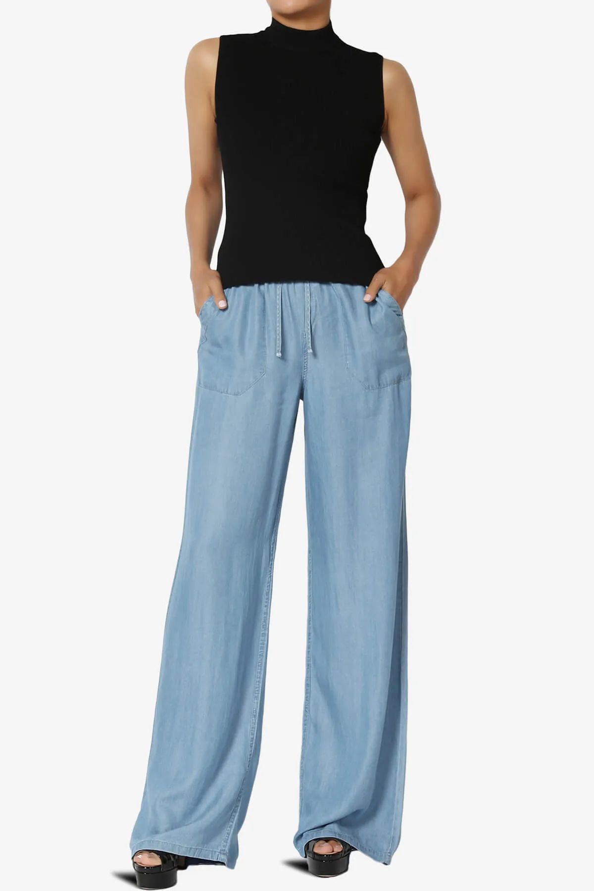 Bahama Chambray All Day High Rise Easy Pants