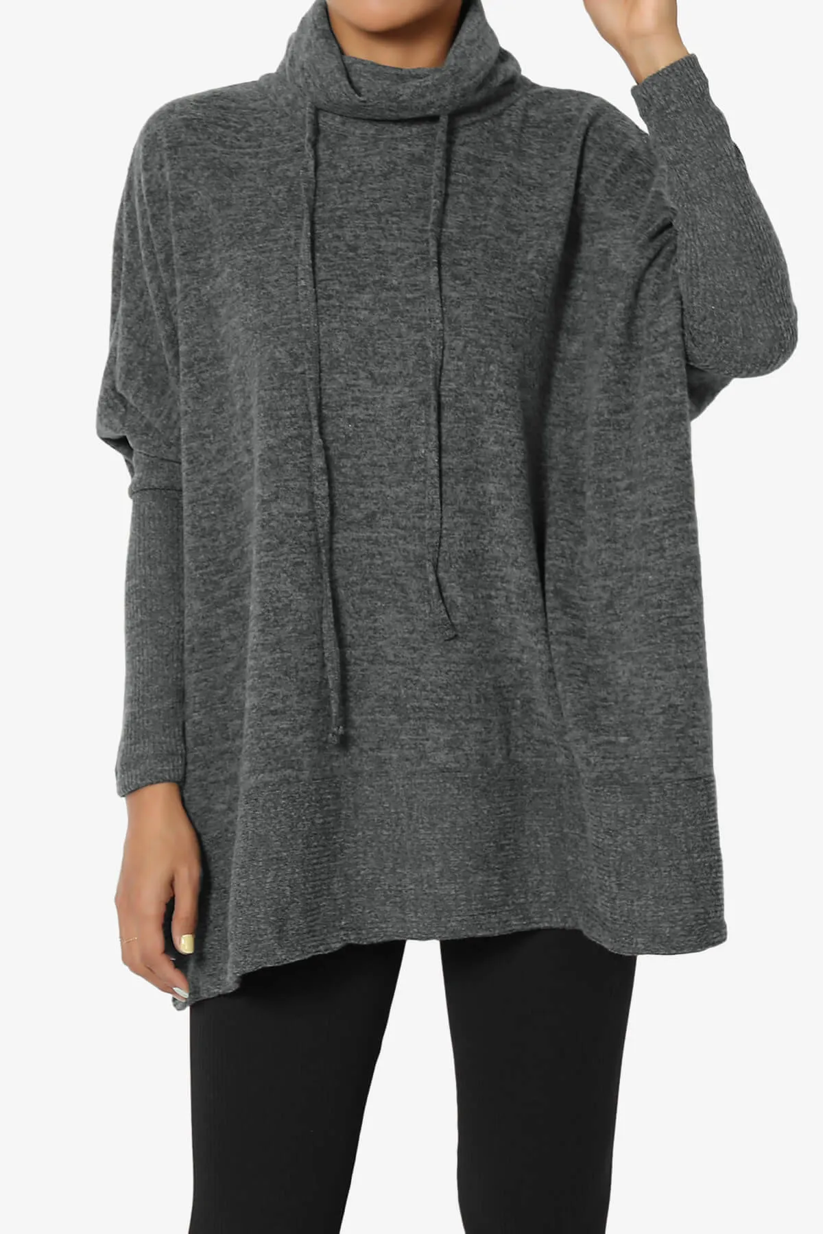 Barclay Cowl Neck Melange Knit Oversized Sweater