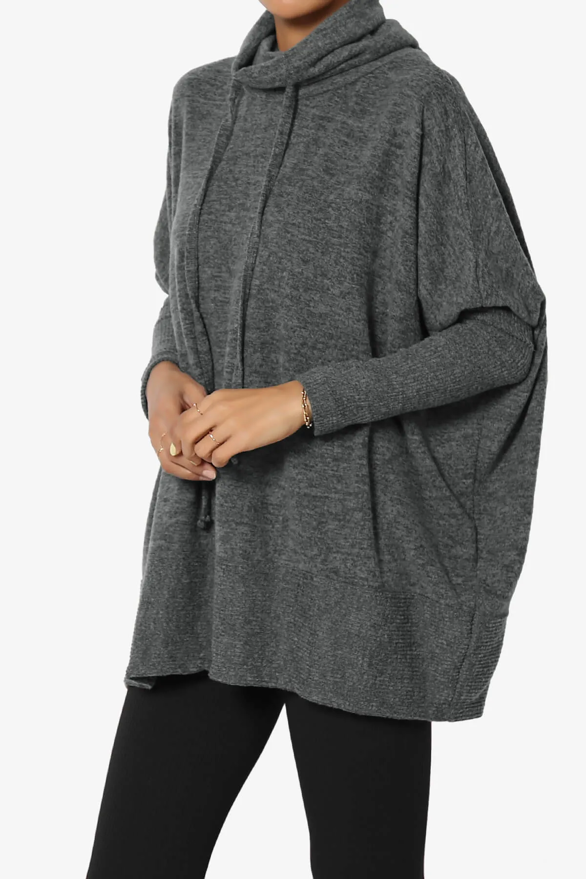 Barclay Cowl Neck Melange Knit Oversized Sweater