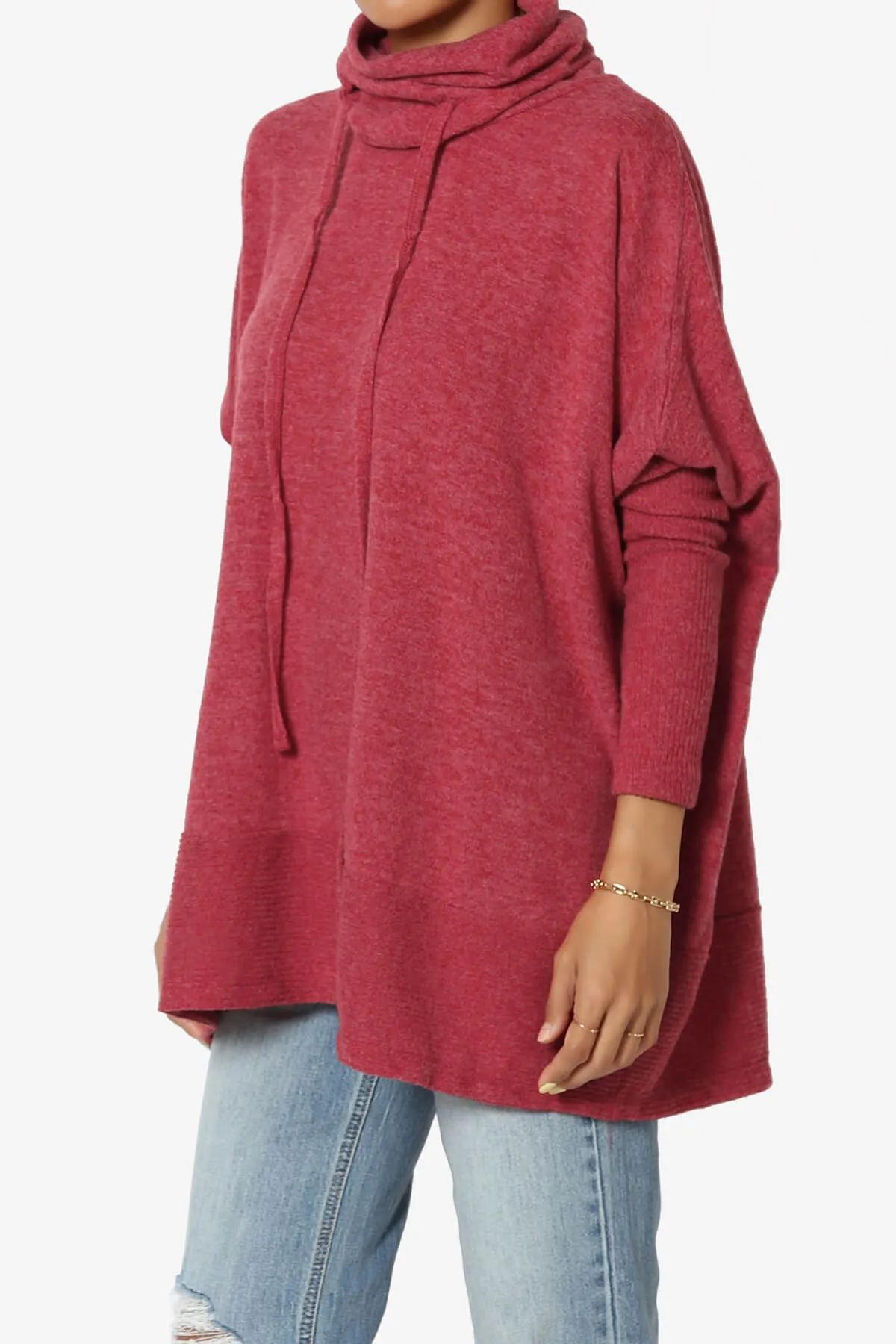 Barclay Cowl Neck Melange Knit Oversized Sweater