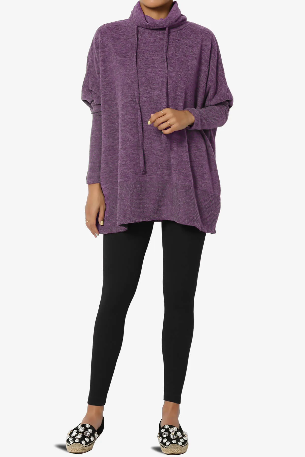 Barclay Cowl Neck Melange Knit Oversized Sweater