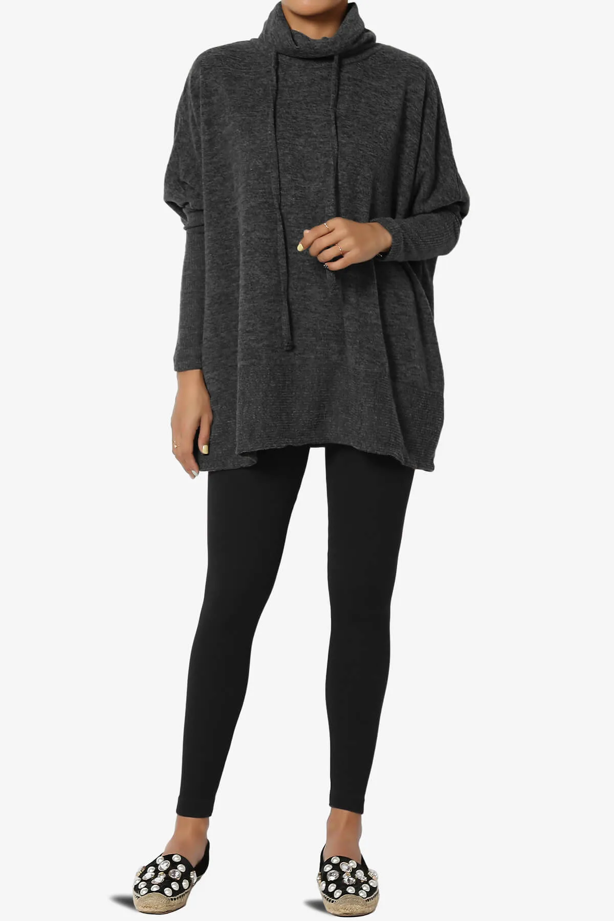 Barclay Cowl Neck Melange Knit Oversized Sweater