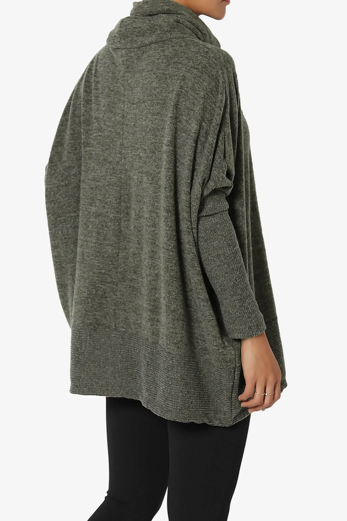 Barclay Cowl Neck Melange Knit Oversized Sweater