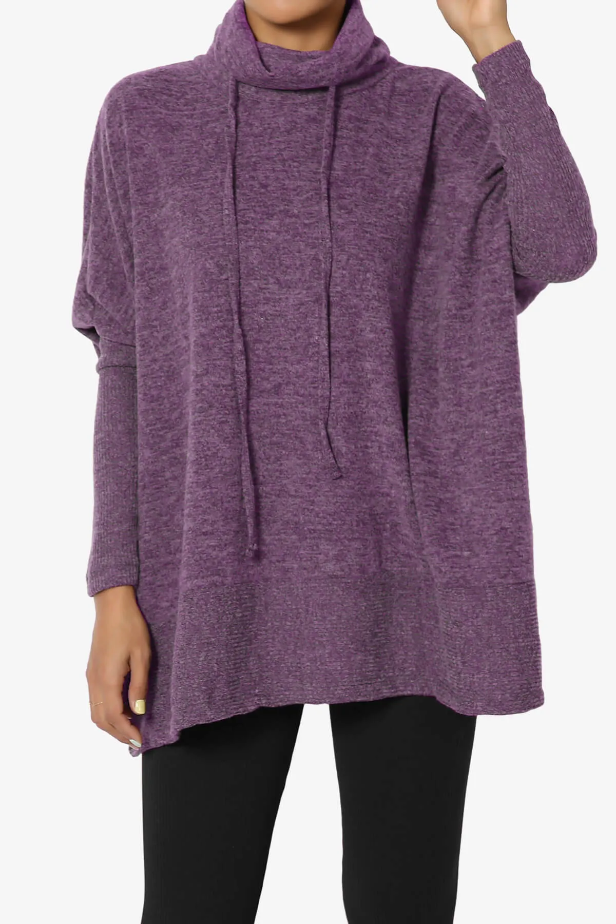 Barclay Cowl Neck Melange Knit Oversized Sweater