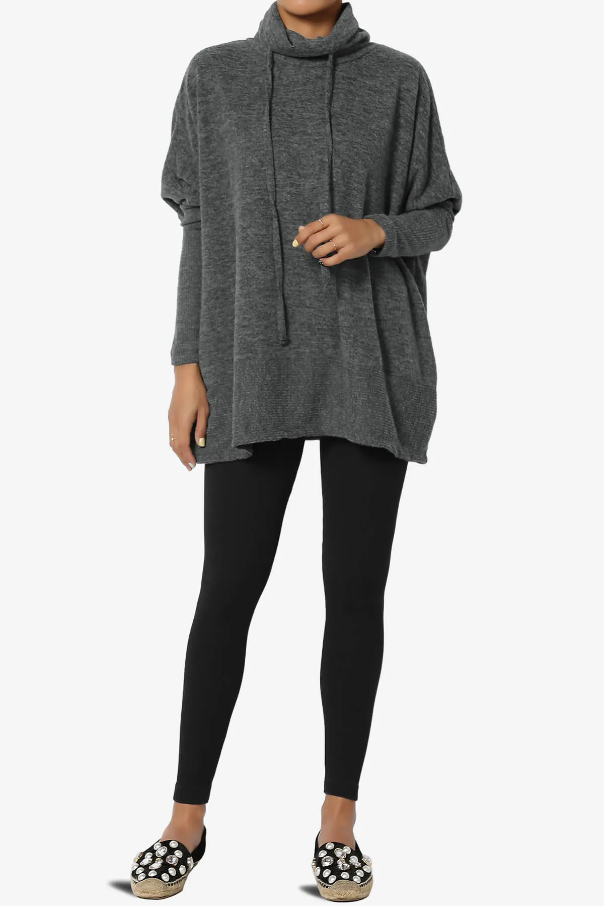 Barclay Cowl Neck Melange Knit Oversized Sweater