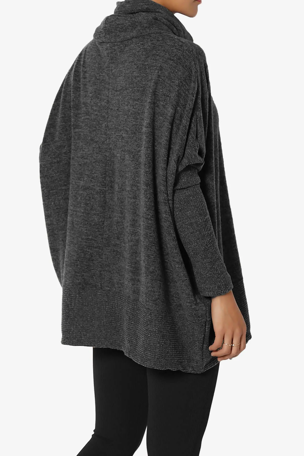 Barclay Cowl Neck Melange Knit Oversized Sweater