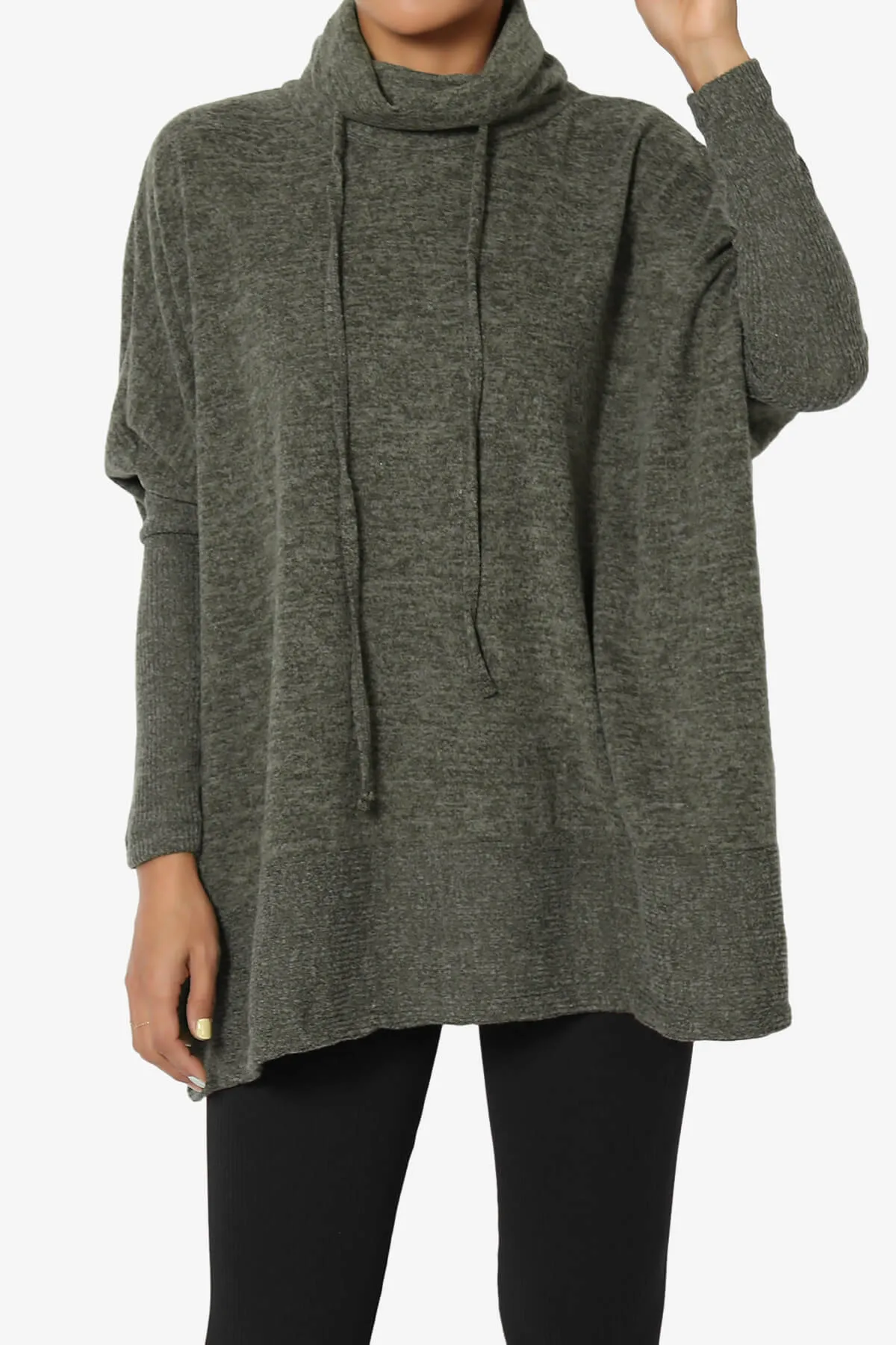 Barclay Cowl Neck Melange Knit Oversized Sweater