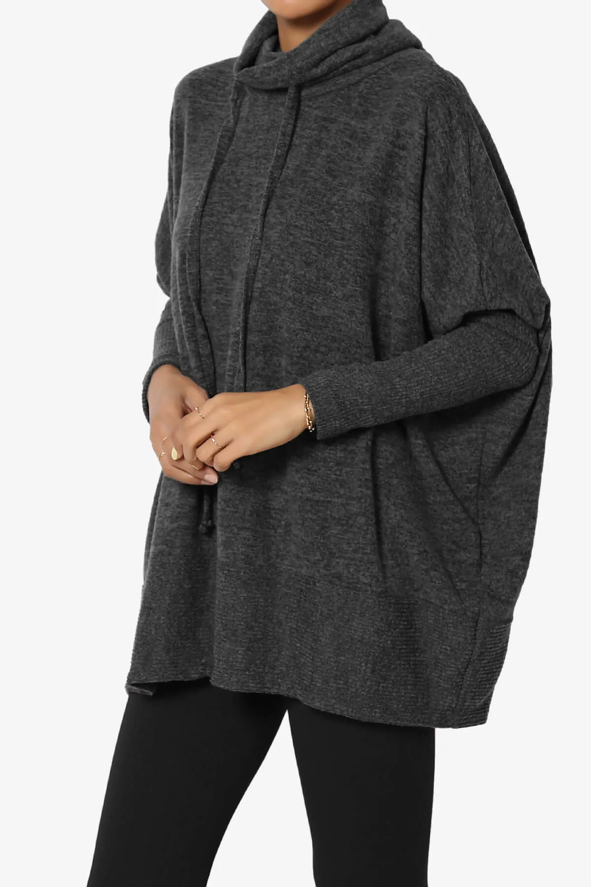 Barclay Cowl Neck Melange Knit Oversized Sweater