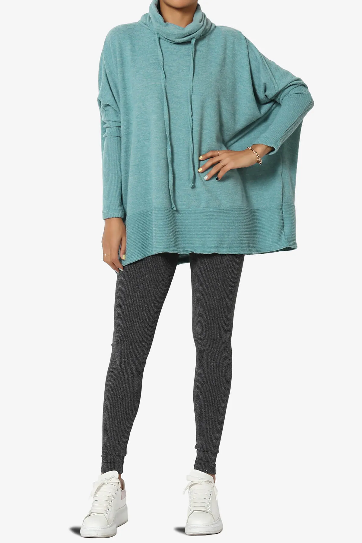 Barclay Cowl Neck Melange Knit Oversized Sweater