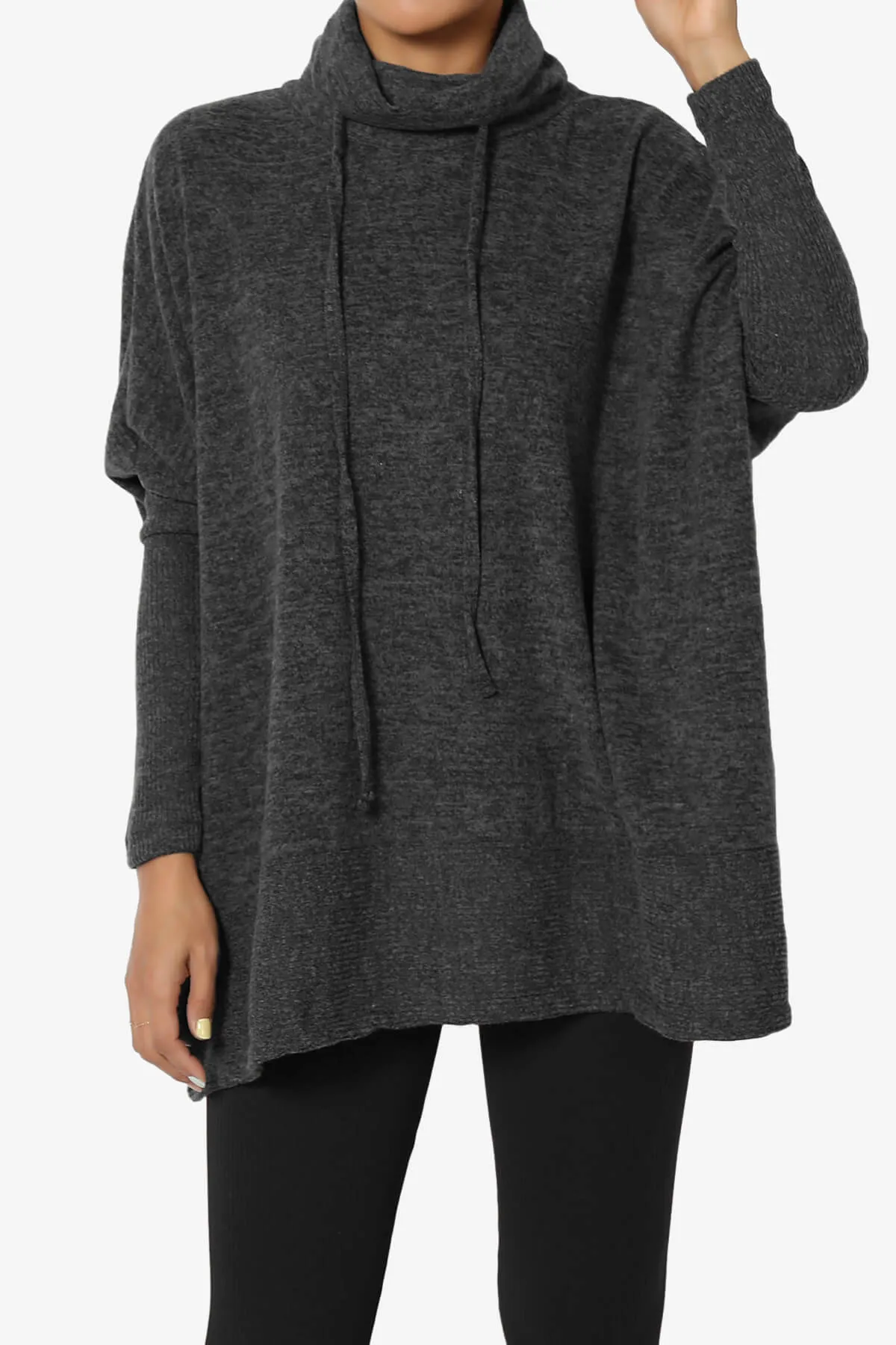 Barclay Cowl Neck Melange Knit Oversized Sweater