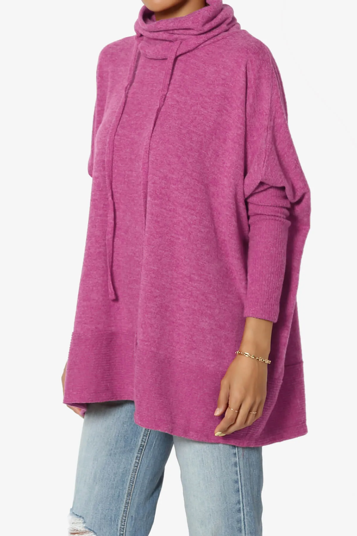 Barclay Cowl Neck Melange Knit Oversized Sweater