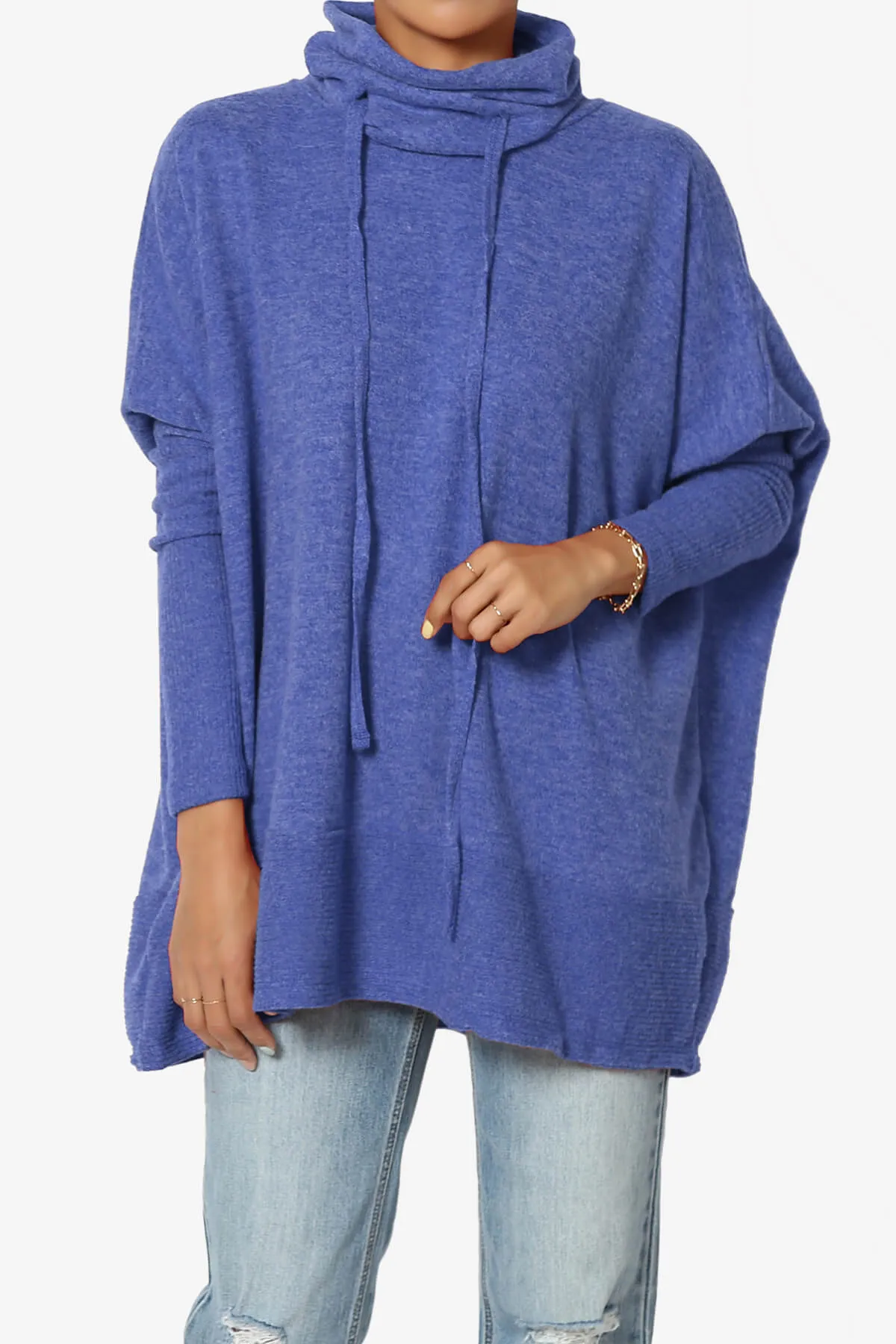 Barclay Cowl Neck Melange Knit Oversized Sweater