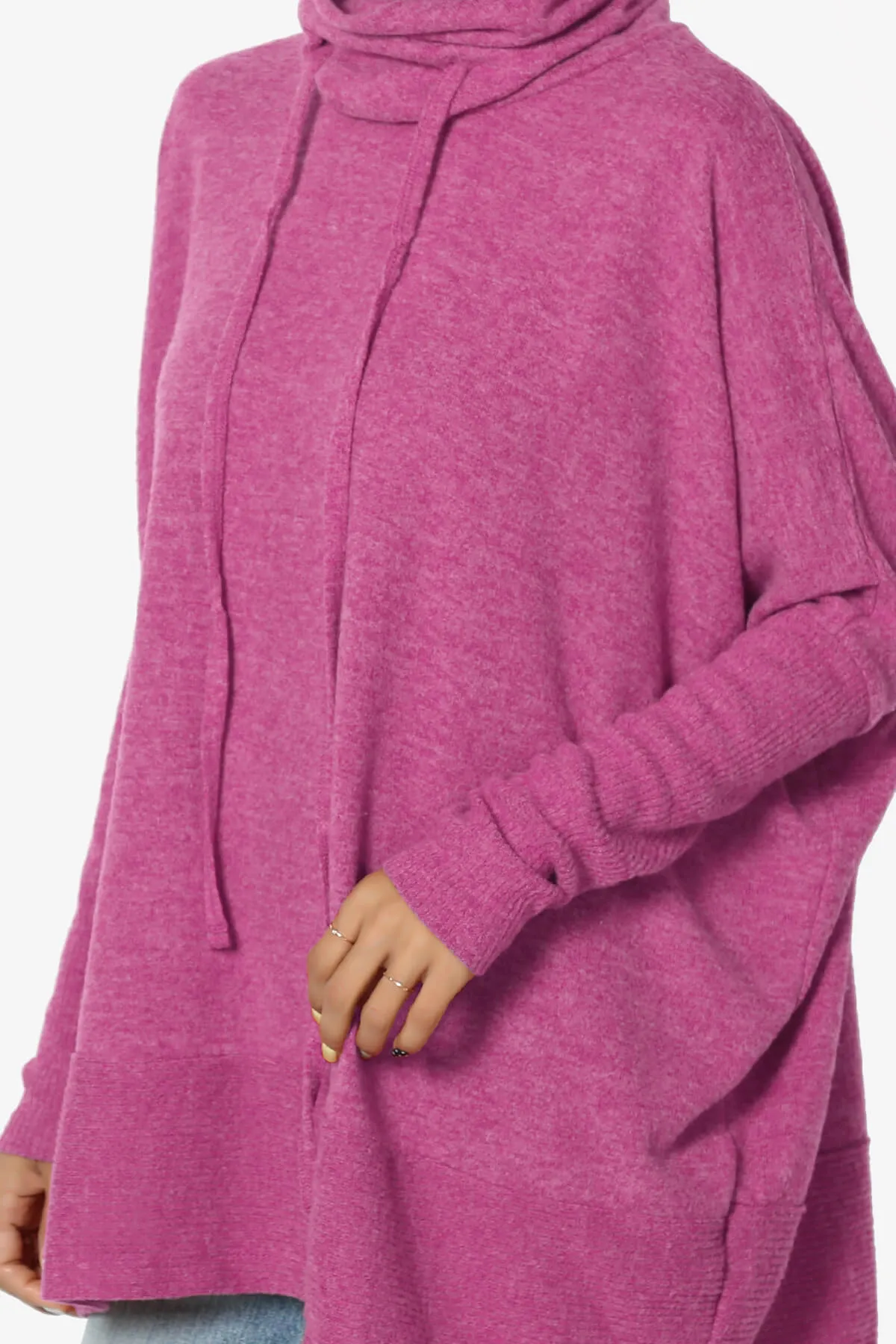 Barclay Cowl Neck Melange Knit Oversized Sweater