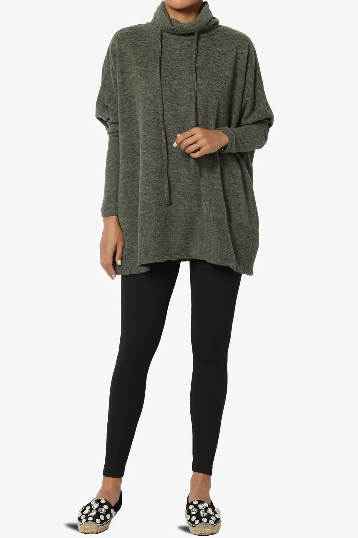 Barclay Cowl Neck Melange Knit Oversized Sweater