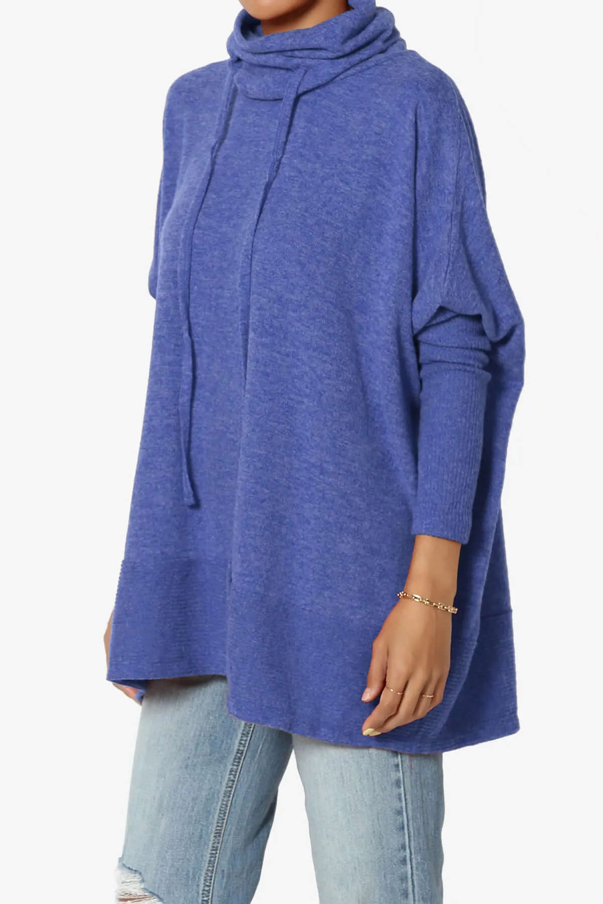 Barclay Cowl Neck Melange Knit Oversized Sweater