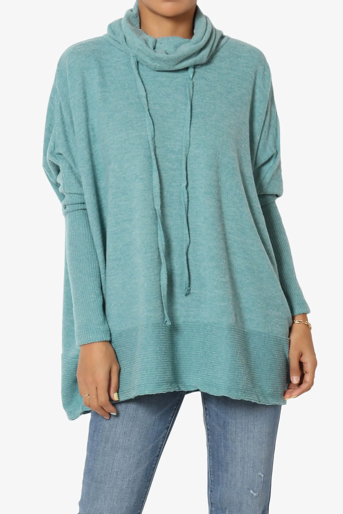Barclay Cowl Neck Melange Knit Oversized Sweater