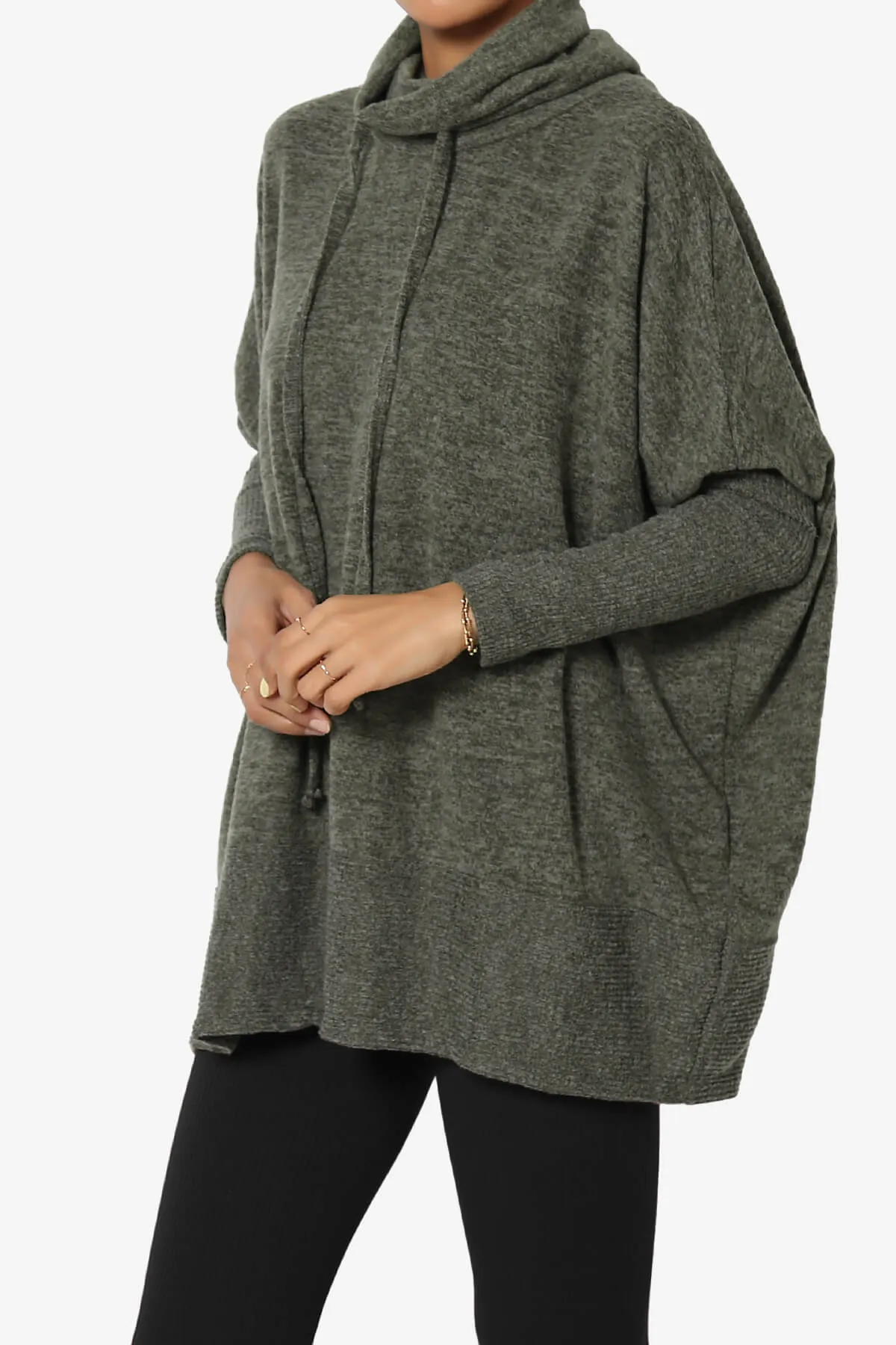 Barclay Cowl Neck Melange Knit Oversized Sweater