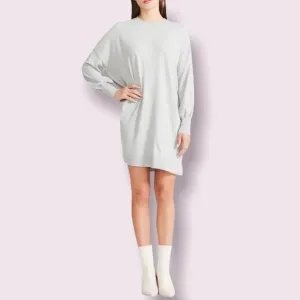 BB Dakota Steve Madden Olivia Sweater Dress Grey Crewneck Knit Womens Size Small