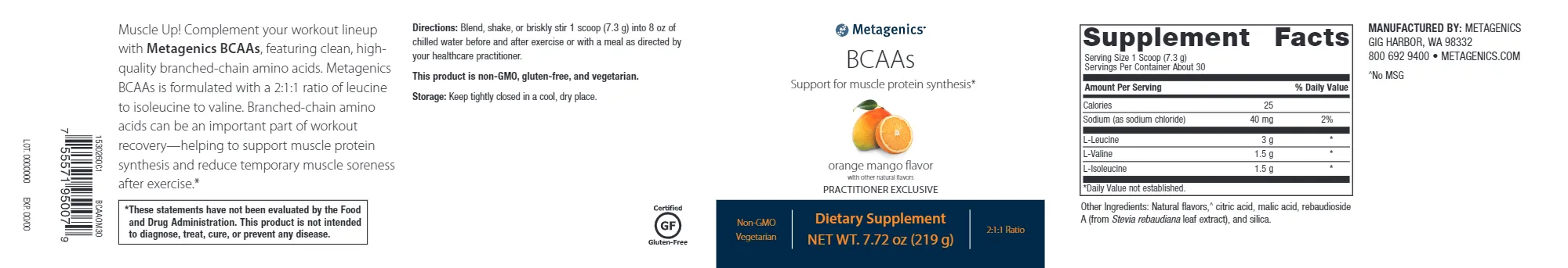 BCAA Orange Mango Powder