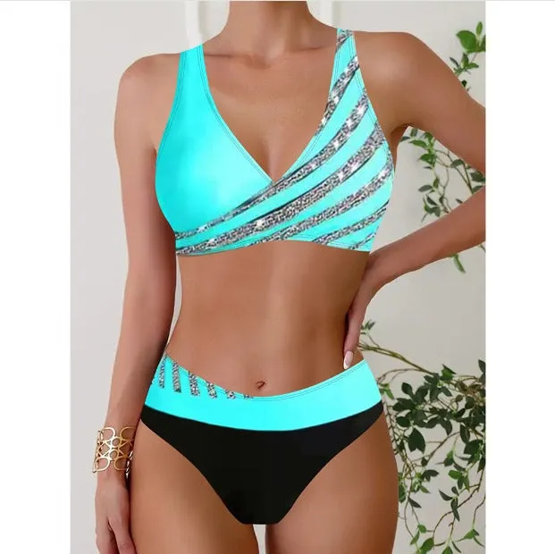 Bessie | Printed halter neck swimsuit
