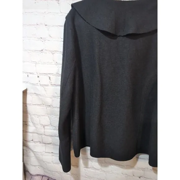 Beyond Threads Cardigan Womens XL Black Alpaca Wool Knit Jacket Made In Peru Zip