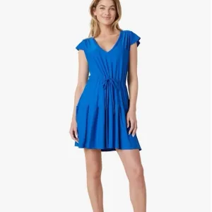 Beyond Yoga Featherweight Out &amp; About Ruffle Dress Wayfinder Blue Wave XL