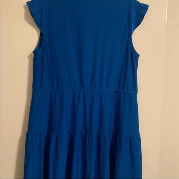 Beyond Yoga Featherweight Out &amp; About Ruffle Dress Wayfinder Blue Wave XL