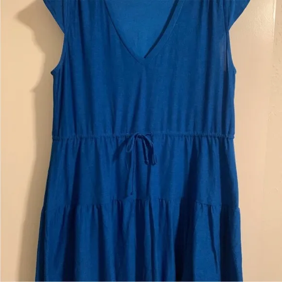 Beyond Yoga Featherweight Out &amp; About Ruffle Dress Wayfinder Blue Wave XL