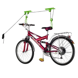 Bike Hanger - Overhead Pulley System with 100lbs Capacity for Bicycles
