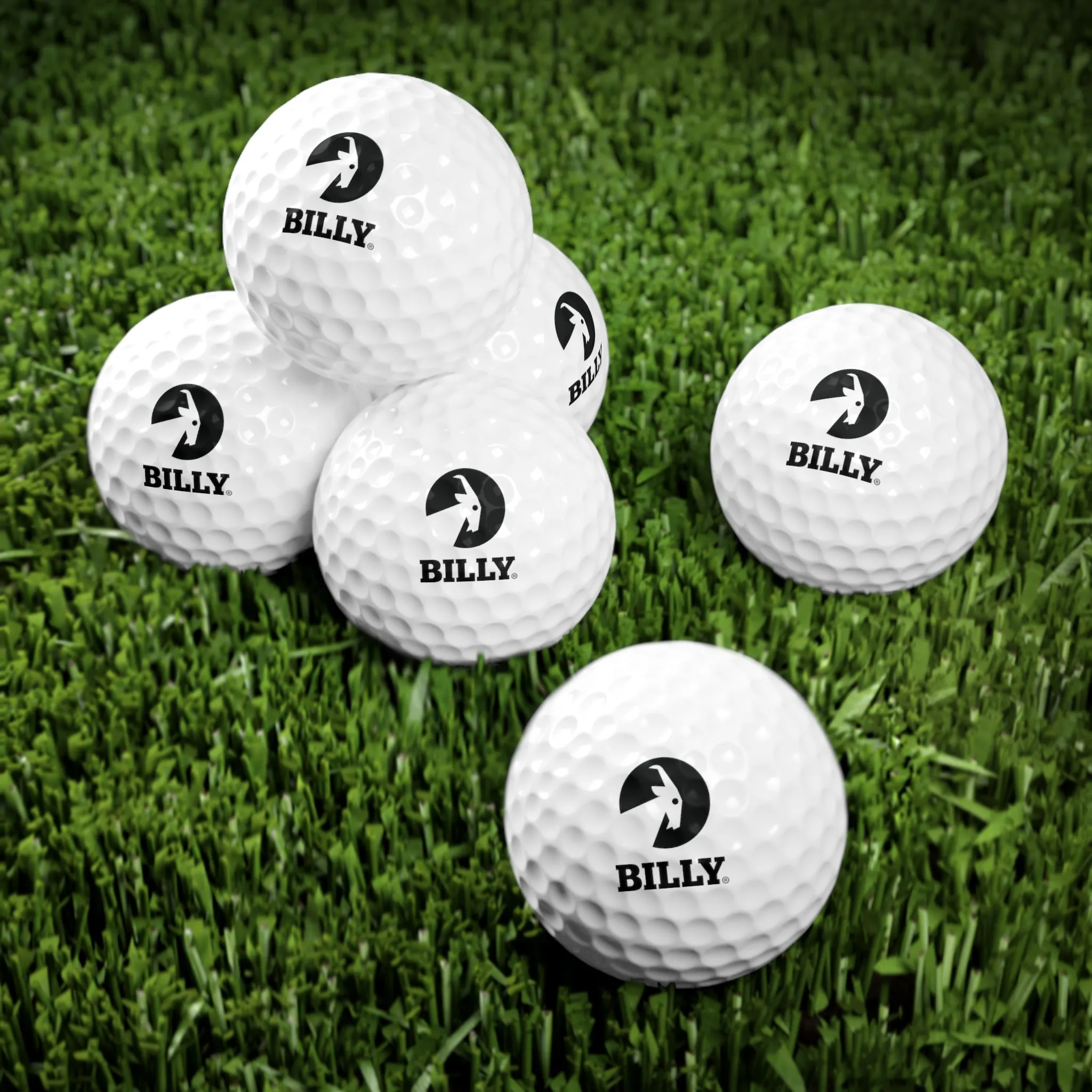 BILLY Golf Balls, 6pcs (Black Vertical Logo)