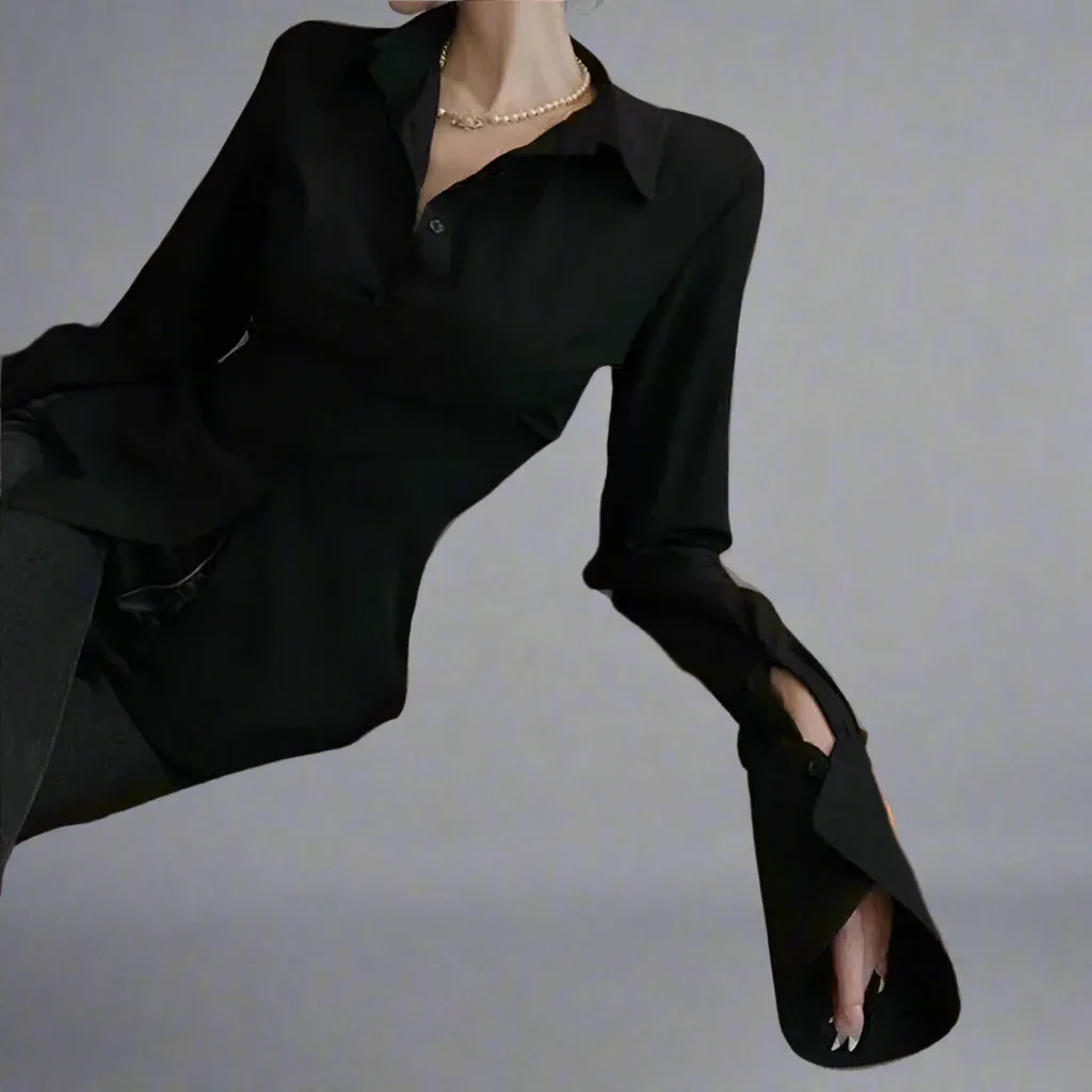 Black Bell Sleeve Top