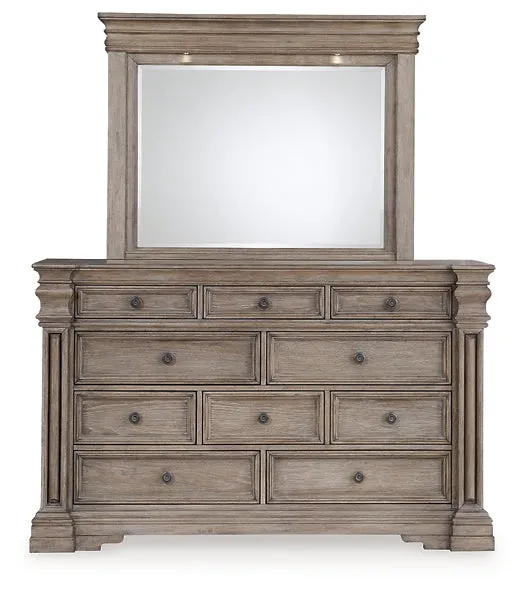 Blairhurst Queen Panel Bed with Mirrored Dresser