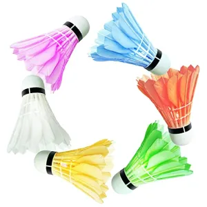 BLKWHT LED Badminton Shuttlecock Dark Night Glow Birdies Lighting For Outdoor & Indoor Sports Activities, 4-piece