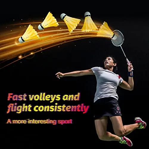 BLKWHT LED Badminton Shuttlecock Dark Night Glow Birdies Lighting For Outdoor & Indoor Sports Activities, 4-piece