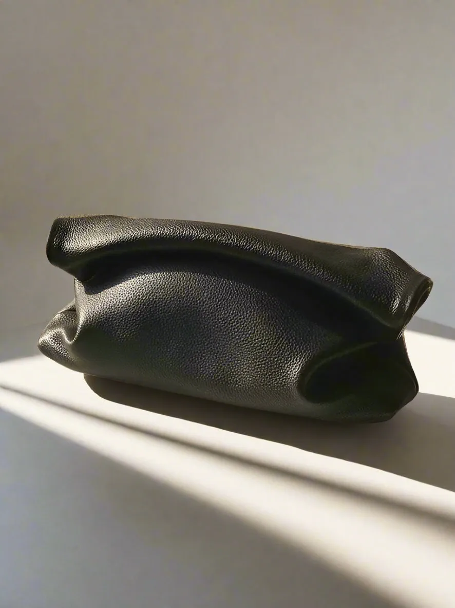 Bluedaye Foldover Leather Evening Clutch
