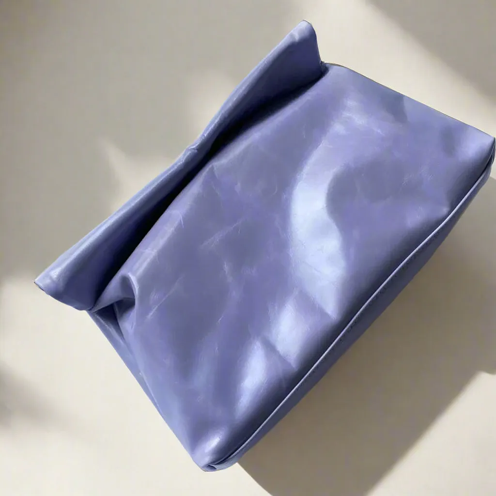 Bluedaye Foldover Leather Evening Clutch
