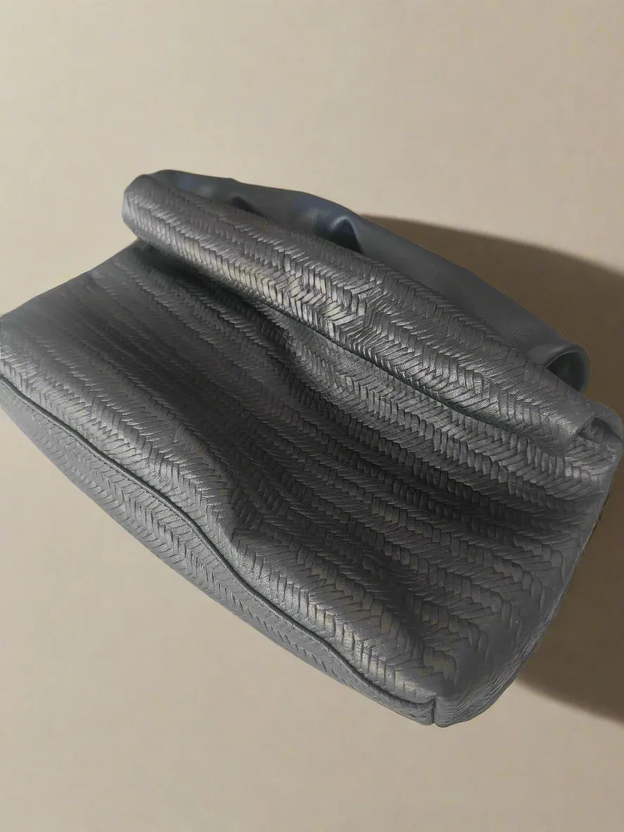 Bluedaye Foldover Leather Evening Clutch