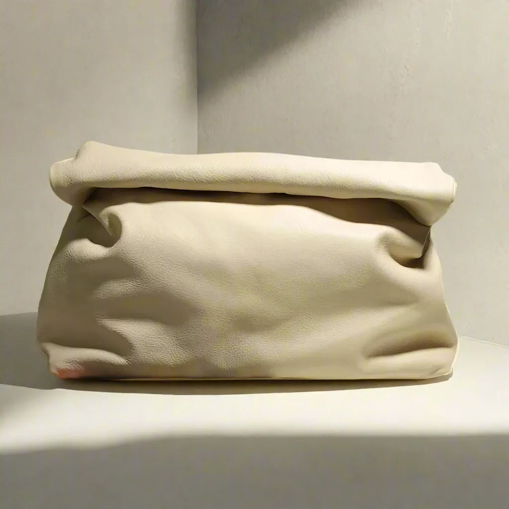 Bluedaye Foldover Leather Evening Clutch