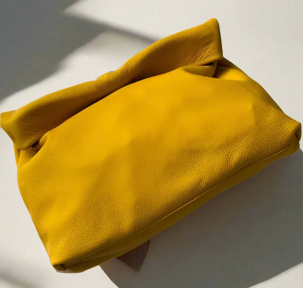Bluedaye Foldover Leather Evening Clutch