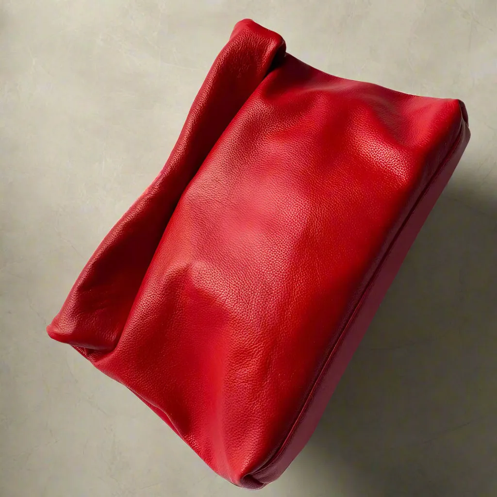 Bluedaye Foldover Leather Evening Clutch