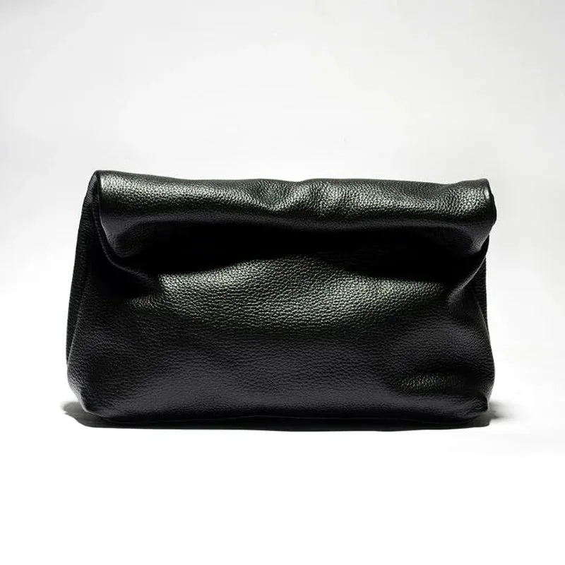 Bluedaye Foldover Leather Evening Clutch