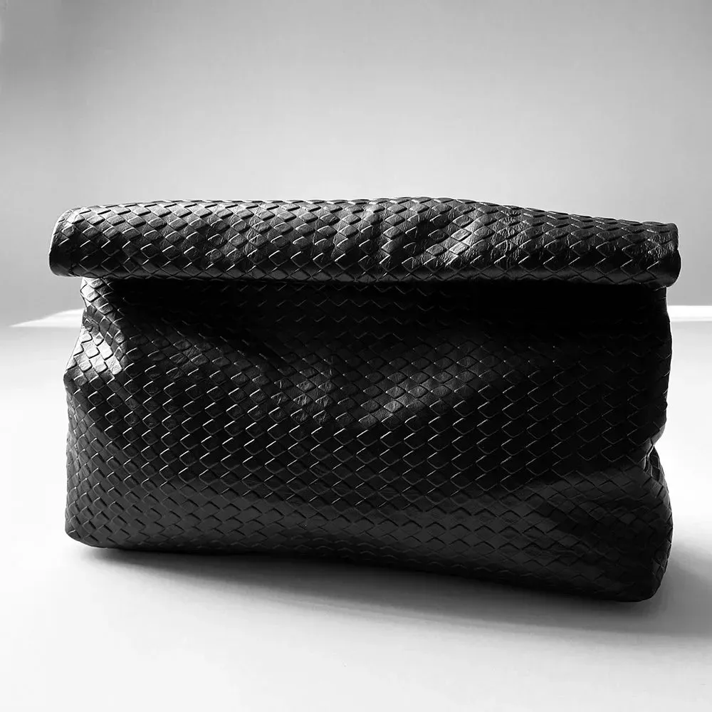 Bluedaye Foldover Leather Evening Clutch