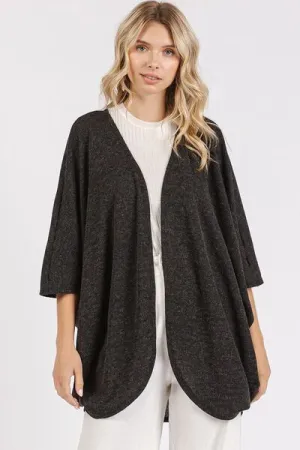 Born Basic Black Open Front Batwing Sleeve Cardigan